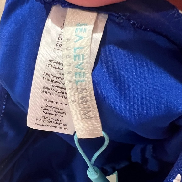 NWT Sea Level Women’s Varsity Halter Bandeau Tankini Top in Blue/White stripes - Picture 5 of 7